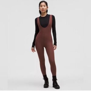NWT! Lululemon Ribbed Nulux Skiing Bodysuit Sz:M RDM *Asia Fit*- Mulled Wine